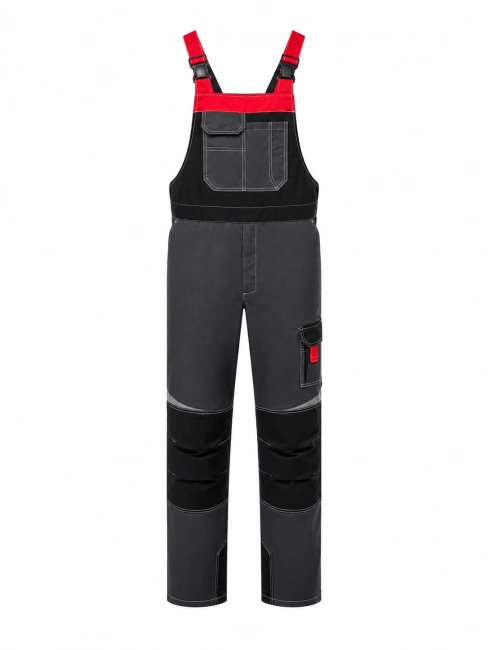 костюм формула т.серый с красной и черной отделкой куртка/полукомбинезон